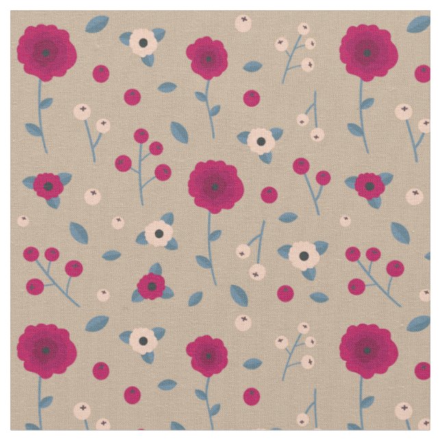 Floral Bouquet Pattern Fabric (Close Up)