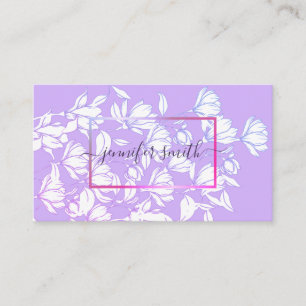 Floral Bouquet Pattern Simple Lilac Purple Elegant Business Card