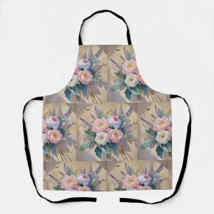 Floral Bouquet peonies lavender Apron