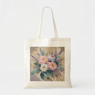 Floral Bouquet peonies lavender Tote Bag