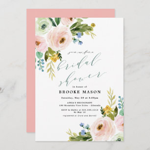 Floral Bouquet Peony Bridal Shower Invitation