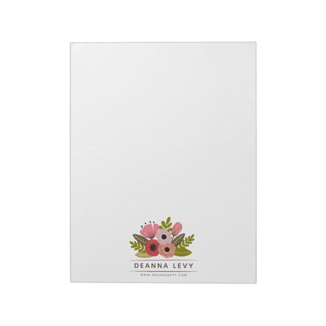 Floral Bouquet Personalised Business Notepad (Rotated)