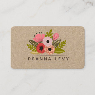 Floral Bouquet Personalised Editable Template Business Card