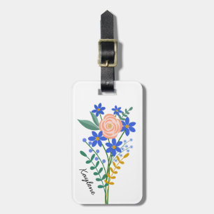 Floral Bouquet Personalised Luggage Tag
