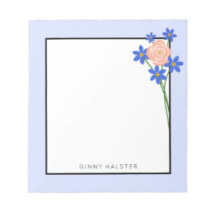 Floral Bouquet Personalised Notepad 5.5" x 6"