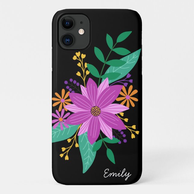 Floral Bouquet Personalised Phone Case (Back)