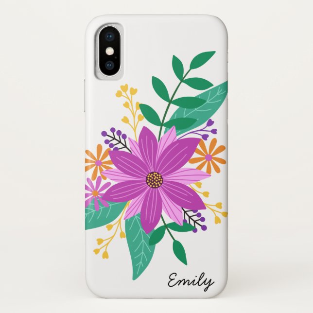 Floral Bouquet Personalised Phone Case (Back)