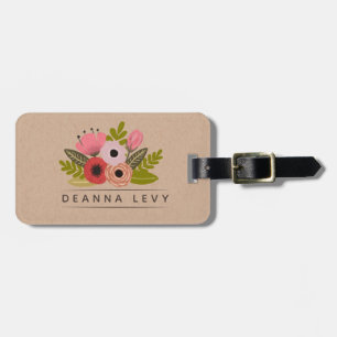 Floral Bouquet Personalized Editable Template Luggage Tag