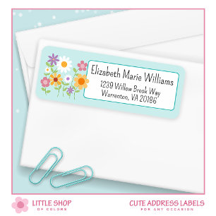 Floral Bouquet Return Address Label