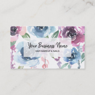 *~* Floral Bouquet Roses Wisteria  Flowers Chic Business Card