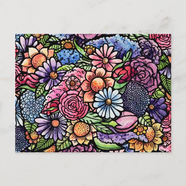 Floral Bouquet Spring Flower Holiday Postcard (Front)