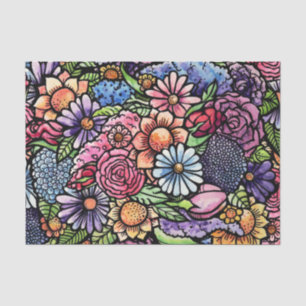 Floral Bouquet Spring Flower Tissue Paper