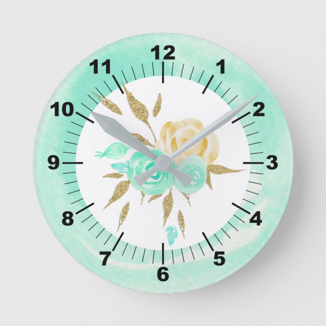Floral Bouquet Square Wall Clock (Front)