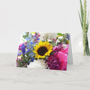 Floral bouquet thank you card