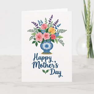Floral Bouquet Vase Greeting Card