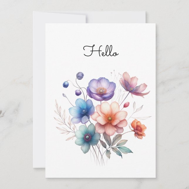Floral Bouquet Watercolor Illustration Customise (Front)