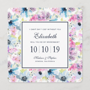 Floral Bouquet WatercolorBridesmaid Invitation