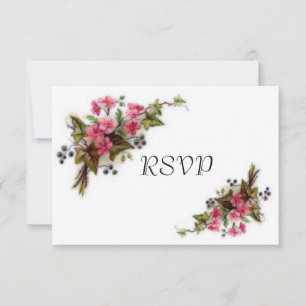 Floral Bouquet Wedding Reception RSVP Invitation