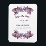 Floral Bouquet Wedding Save The Date Magnet<br><div class="desc">Floral Bouquet Wedding Save The Date  in an elegant dark lavender  script font along with your names and wedding date. 
For further customisation,  please click the "Personalise” link and use our design tool to modify this template.</div>