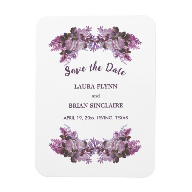 Floral Bouquet Wedding Save The Date Magnet (Vertical)