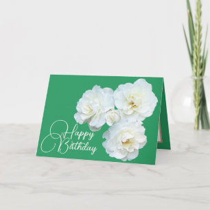 Floral Bouquet White Roses Flower Girl Birthday  Card