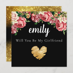 Floral Bouquet Will You Be My Girlfriend Card
