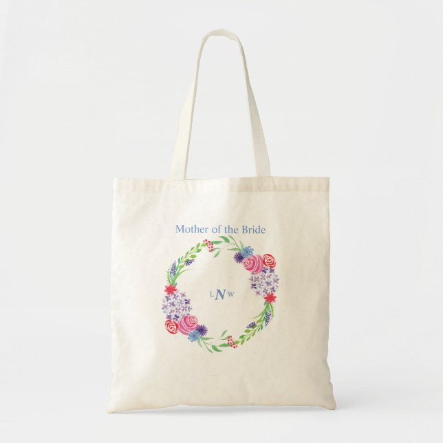 Floral Bouquet Wreath Monogram  - Tote Bag (Front)