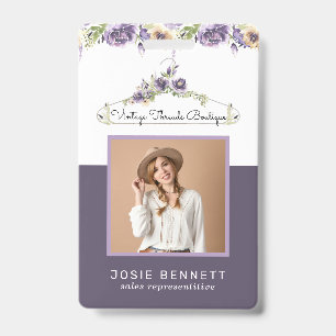 Floral Boutique Hanger   Employee Photo ID Badge