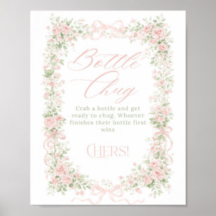 Floral Bow Baby in Bloom Girl Bottle Chug Poster
