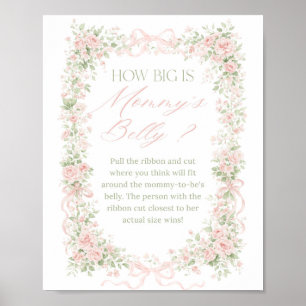Floral Bow Baby in Bloom Girl Mum Belly Game Poster