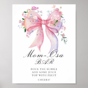 Floral bow baby shower - Mimosa bar Poster