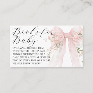 Floral Bow Elegant Flower Girl Baby Shower Enclosure Card