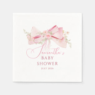 Floral Bow Elegant Flower Girl baby shower  Napkin