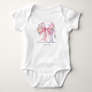 Floral Bow Flowers Girl Baby Shower Bodysuit