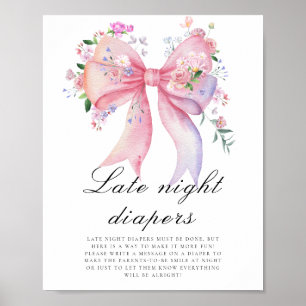Floral Bow - Late night diapers game Poster
