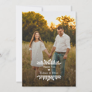 Floral Brackets Flat Thank You Note Card