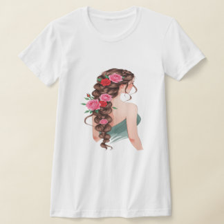 Floral Braid & Roses Graphic T-Shirt