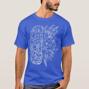 Floral Brain Map Science And Art Neuroscience Neur T-Shirt