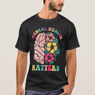 Floral Brain Mental Health Problem Therapist Wildf T-Shirt