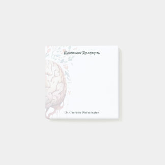 Floral Brain Therapist Boundary Reminders Custom Post-it Notes