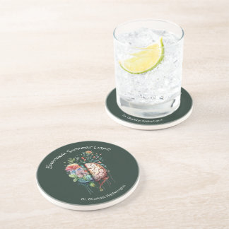 Floral Brain Therapist Emotional Support Liquid Coaster