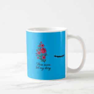 Floral Breast Cancer Awareness Left Mastectomy Coffee Mug