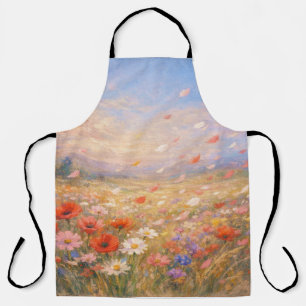 Floral Breeze - Pastel Painting Style Art Apron