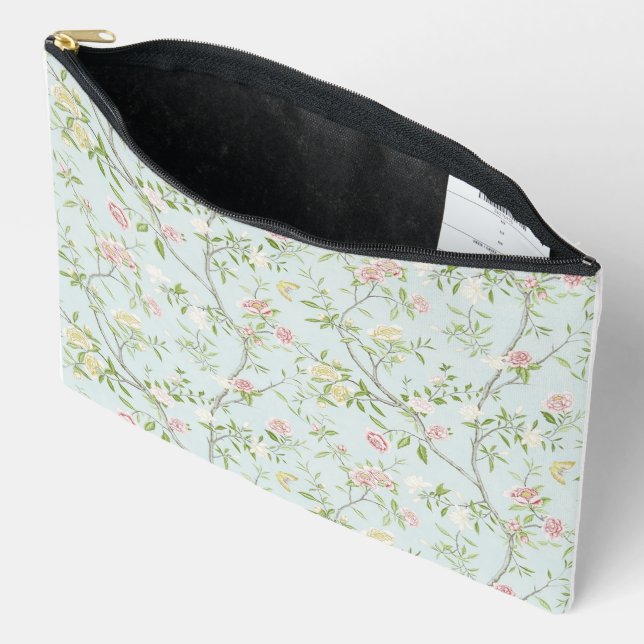 Floral Breeze Print Cosmetic Bag (Open)