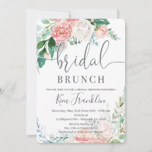 Floral Bridal Brunch Romantic Shower Invitation