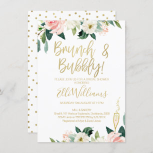 Floral Bridal & Bubbly Bridal Shower Invitation