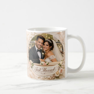 Floral Bridal Custom Photo Coffee Mug