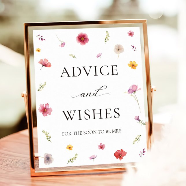Floral Bridal Shower Advice and Wishes Poster (Creator Uploaded)