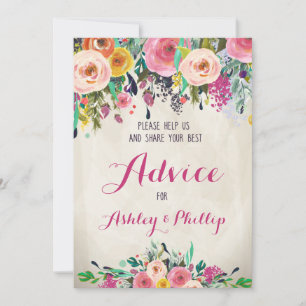 Floral Bridal Shower Advice Cards