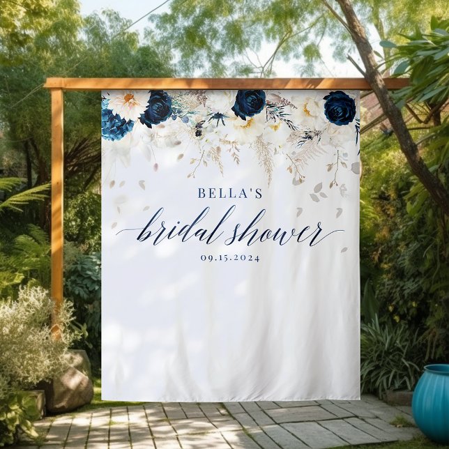 Floral Bridal Shower Backdrop Tapestry (Creator Uploaded)